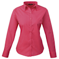 Miniatyrbild 1 av 3: Premier Dam/Kvinnor Poplin Långärmad Blus 16 Hetrosa Hot Pink 16