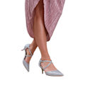 Miniatyrbild 2 av 3: Where's That From Dam/Damer Kennedi Glitter Crossover Strap Silver 5 UK