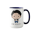 Miniatyrbild 1 av 5: Friends Chibi Joey Mugg En Storlek Vit/Blå/Marinblå White/Blue/Navy One Size