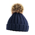 Miniatyrbild 1 av 2: Beechfield Baby Pom Pom Chunky Beanie One Size Navy Navy One Size