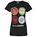 Miniatyrbild 1 av 2: Game Of Thrones Dam/Damkläder House Crests T-shirt XL Svart Black XL