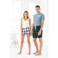 Miniatyrbild 2 av 3: Skinni Fit Herr Tartan Lounge Shorts L Marinblå/Grön Check Navy/Green Check L