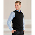 Miniatyrbild 2 av 2: Russell Collection Herr V-hals Sleevless Stickad Pullover Topp / Black 4XL