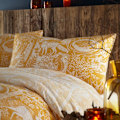Miniatyrbild 5 av 6: Furn Winter Woods Animals Påslakan Set Dubbel Ockra Gul Ochre Yellow Double