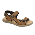 Miniatyrbild 1 av 2: Roamers herr trippelrem läder touch fäste sportsandal Brown 8 UK