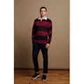 Miniatyrbild 3 av 3: Front Row Sewn Stripe Long Sleeve Sports Rugby Polo Shirt 2XL B Burgundy/Navy 2XL