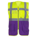 Miniatyrbild 1 av 2: Yoko Unisex Värdearbetsväst Executive Hi-Vis Storlek S Gul/Lila Yellow/Purple S