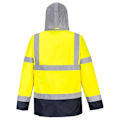 Miniatyrbild 2 av 2: Portwest Hi-Vis 4-i-1 Trafikjacka för Herr L Gul/Marinblå Yellow/Navy L