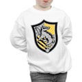 Miniatyrbild 3 av 5: Harry Potter Pojkar Hufflepuff Crest Flat Sweatshirt 12-13 År White 12-13 Years