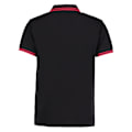 Miniatyrbild 2 av 2: Kustom Kit Herr Tipped Cotton Pique Poloshirt M Svart/Röd Black/Red M