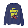 Miniatyrbild 1 av 4: Netflix Dam/Kvinnor Stranger Things You Better Run Sweatshirt Navy Blue S