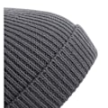 Miniatyrbild 3 av 3: Beechfield Unisex Engineered Knit Ribbed Pom Pom Beanie One Size Graphite Grey One Size