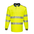 Miniatyrbild 1 av 2: Portwest Herr PW3 Hi-Vis Komfort Långärmad Poloshirt 4XL Gul Yellow/Navy 4XL