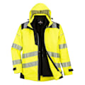 Miniatyrbild 1 av 2: Portwest Herr PW3 3 i 1 Hi-Vis Jacka 4XL Gul/Svart Yellow/Black 4XL