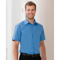 Miniatyrbild 3 av 4: Russell Collection Herr Kortärmad Poly-Cotton Easy Care Poplin Corporate Blue 17