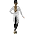 Miniatyrbild 4 av 5: Smiffys Dam/Dam Sequinkostym Frack S Silver Silver S