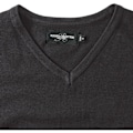 Miniatyrbild 3 av 4: Russell Collection Herr V-hals Sleevless Stickad Pullover Topp / Charcoal Marl XS
