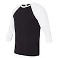 Miniatyrbild 3 av 3: Canvas Herr 3/4 Ärms Baseboll T-Shirt XS Svart/Vit Black/White XS