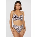 Miniatyrbild 4 av 4: Underbara dam/dam zebra mönstrade mid rise bikini underdelar 20 U White/Brown 20 UK