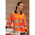 Miniatyrbild 3 av 3: Yoko Dam/Kvinnors Hi-Vis Långärmad Polotröja 2XL Hi Vis Ora Hi Vis Orange 2XL