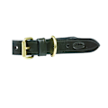Miniatyrbild 2 av 3: Weatherbeeta Rope Läder Hundhalsband L Hunter Green/Brun Hunter Green/Brown L