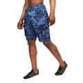 Miniatyrbild 1 av 3: Crosshatch herr Jimster kamouflagemönstrade cargoshorts 34R blå Blue 34R