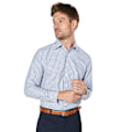 Miniatyrbild 1 av 3: Burton Herr Checked Easy-Iron Slim Formal Shirt 15.5in Marinblå Navy 15.5in