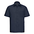 Miniatyrbild 1 av 2: Russell Collection Herr Kortärmad Poly-Cotton Easy Care Poplin French Navy 18