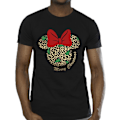 Miniatyrbild 3 av 4: Disney herr Minnie Mouse leopard jul T-shirt 4XL svart Black 4XL