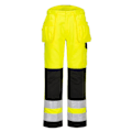 Miniatyrbild 1 av 2: Portwest Herr PW2 Hi-Vis Holster Pocket Byxor 40R Gul/Svart Yellow/Black 40R
