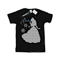 Miniatyrbild 1 av 5: Disney Princess Girls Belle Jul Silhouette Bomull T-shirt Black 9-11 Years