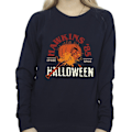 Miniatyrbild 3 av 4: Netflix Dam/Kvinnor Stranger Things Hawkins Halloween Sweatshirt Navy Blue L