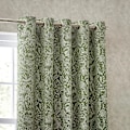 Miniatyrbild 4 av 5: Wylder Bali Jacquard Botaniska Öglettgardiner 168cm x 137cm Oliv Olive 168cm x 137cm