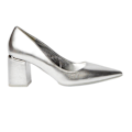 Miniatyrbild 2 av 3: Dorothy Perkins Dam/Kvinnor Baden Metallic Detalj Medium Block Silver 3 UK