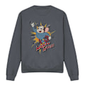 Miniatyrbild 1 av 5: Mighty Mouse Unisex Vuxen Break Through Sweatshirt XL Kolgrå Charcoal XL