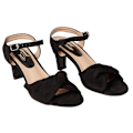 Miniatyrbild 1 av 3: Good For The Sole Dam/Kvinnor Trisha Tvådelad Bred Klack Sandal Natural Black 5 UK