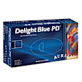Miniatyrbild 2 av 2: Aurelia Delight Blue PD Blåa Pudrade Vinylhandskar (Förpackning om 100) Blue M