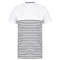 Miniatyrbild 1 av 2: Front Row Unisex Vuxen Breton Randig Tagless T-Shirt XL Vit/ White/Navy XL