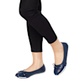 Miniatyrbild 3 av 3: Good For The Sole Dam/Kvinnor Tina Rosett Detalj Komfort Ballerina Navy 3 UK