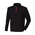 Miniatyrbild 1 av 2: Finden & Hales Herr 1/4 Dragkedja Långärmad Pipad Fleece Topp XS Bla Black/Red XS