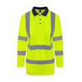 Miniatyrbild 1 av 3: PRO RTX Hög synlighet Herr Långärmad Poloskjorta 4XL Gul/ Yellow/Navy 4XL