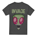 Miniatyrbild 1 av 5: Invader Zim Unisex Vuxen Invade T-Shirt XL Gråmelerad Charcoal XL