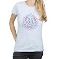 Miniatyrbild 3 av 5: Harry Potter Dam/Kvinnor Neon Dödsreliker Bomull T-shirt Sports Grey S