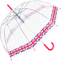 Miniatyrbild 3 av 3: X-Brella Union Jack Trim Dome Paraply En Storlek Genomskinlig/Röd Clear/Red One Size