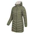 Miniatyrbild 5 av 6: Mountain Warehouse Dam/Damer Florence Lång Vadderad Jacka 14 Khaki 14 UK