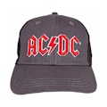 Miniatyrbild 4 av 4: AC/DC Unisex Vuxen Tvåfärgad Logotyp Baseballkeps One Size Charcoal Charcoal Grey/Black/Red One Size