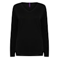 Miniatyrbild 1 av 3: Henbury Dam/Damer Bomull Akryl V-ringad Sweatshirt 3XL Svart Black 3XL