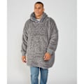 Miniatyrbild 4 av 4: Ribbon Unisex Vuxen Sherpa Vändbar Oversize Hoodie En Storlek Grey One Size