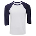 Miniatyrbild 1 av 2: Canvas Herr 3/4-ärmig Baseboll T-shirt XL Vit/Marinblå White/Navy XL