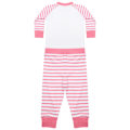 Miniatyrbild 2 av 2: Larkwood Barnkläder/Barn Randiga Långa Pyjamas Set 6-12 Månader Rosa Pink/White 6-12 Months
